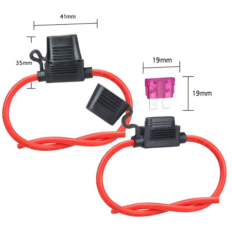 MUYI Inline Fuse Holder - 10ga & 12v Waterproof Adaptor with 40AMP ATC Fuses - Image 4